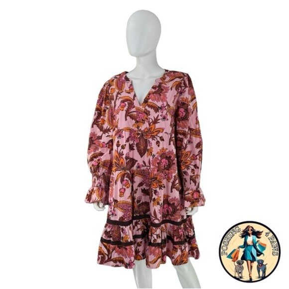 Tuckernuck NEW Pink Paisley Sunset Chintz Kenzo Beach Swim Coverup Size S - Picture 4 of 8